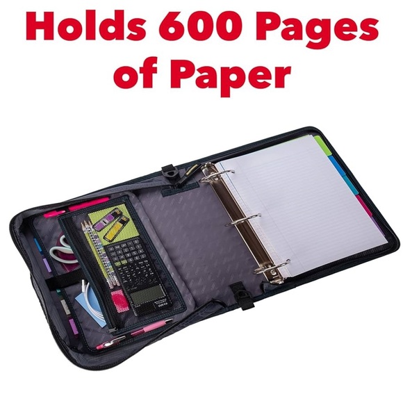 NWT Case-it Mountain Mighty Zip Tab Zipper Binder, 3" O-Ring with 5-Color tabs - Picture 5 of 10